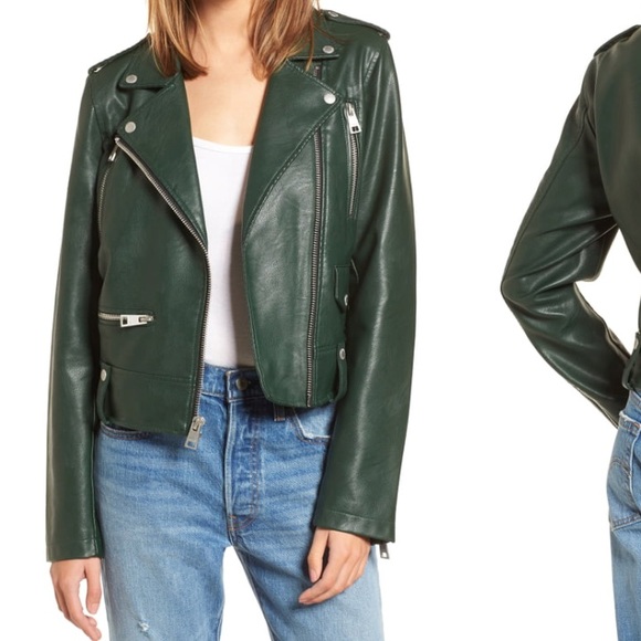 Zara Jackets & Blazers - Zara green motor jacket